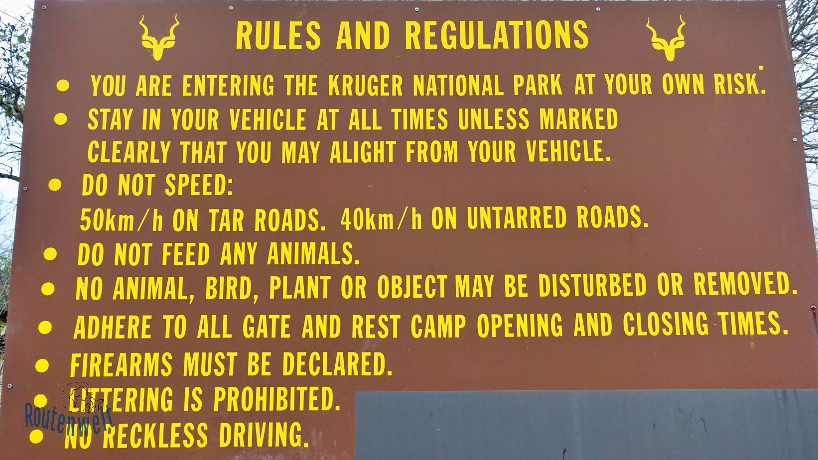 Park Rules Kruger National Park