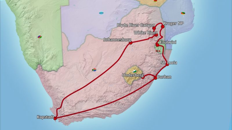 Mietwagen-Rundreise Südafrika: 3 Wochen von Johannesburg bis Kapstadt