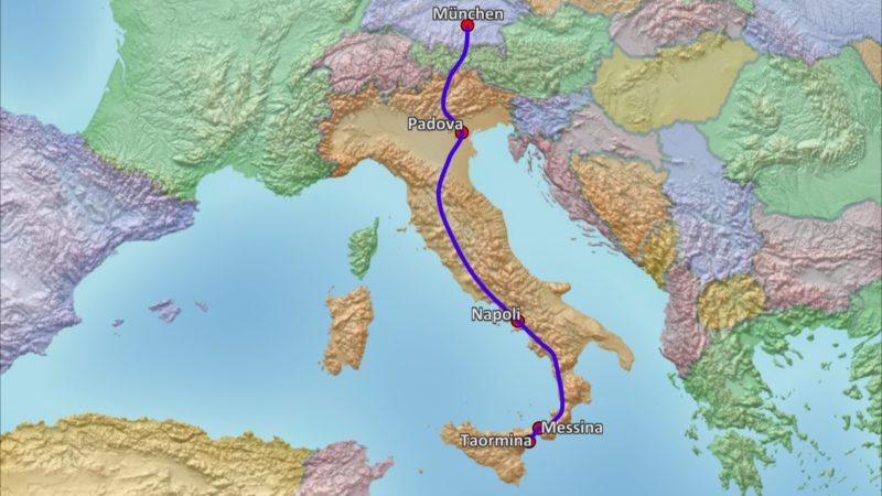 Mit dem Zug nach Sizilien: In 12 Tagen mit der Bahn quer durch Italien